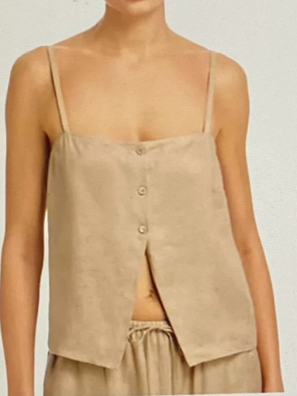 FRAME THE LINEN BUTTON CAMI NWT SM